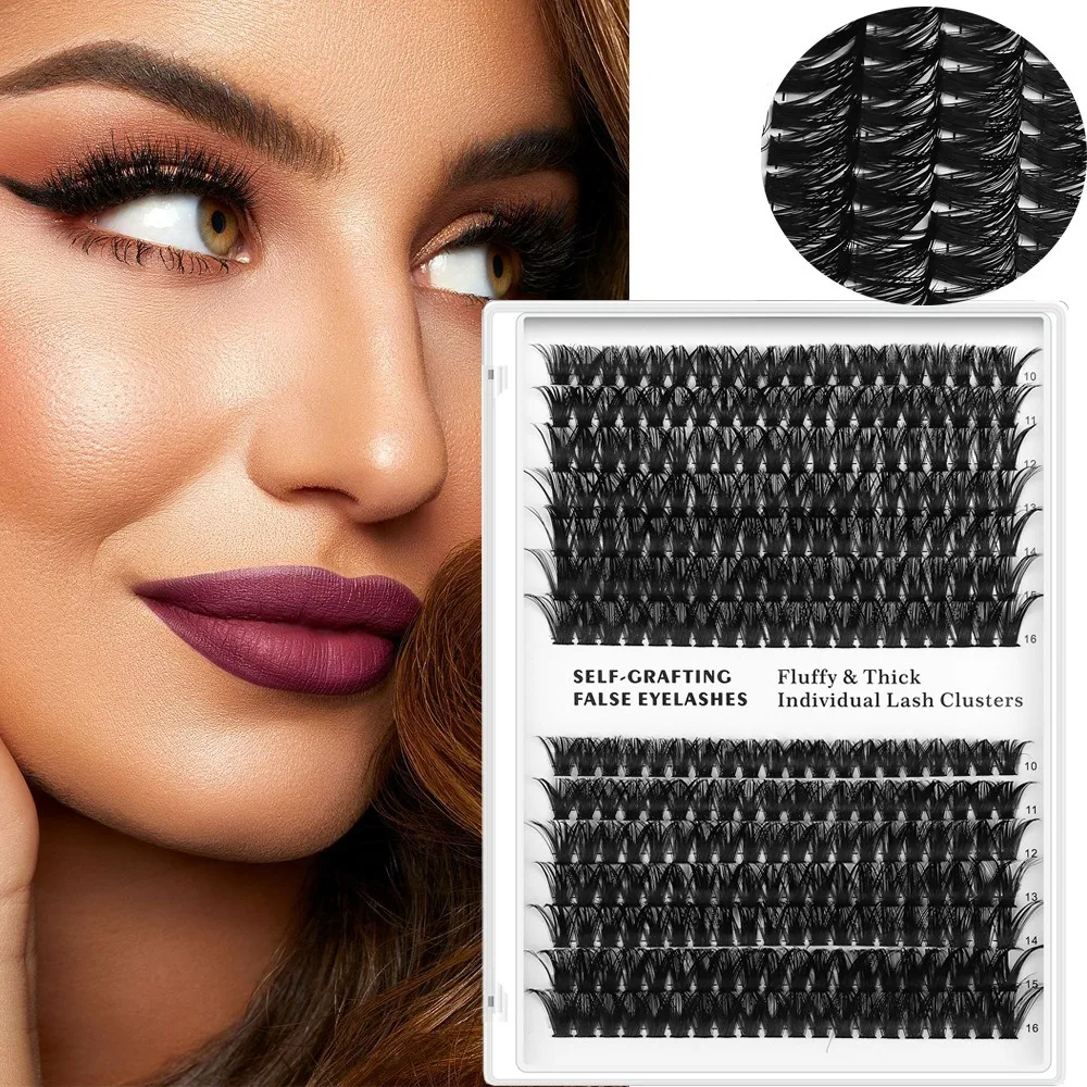 

DIY 60D 80D кластеры плотных ресниц, объемные тонкие одиночные ресницы, кластеры, пучки ресниц ручной работы, кластеры накладных ресниц для дома