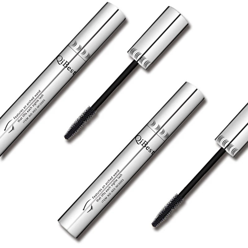 Qibest Silver Tube wasserdichte Mascara machen lange und locken Wimpern nicht schwind lig leicht zu entfernen schwarze Mascara immer langlebig