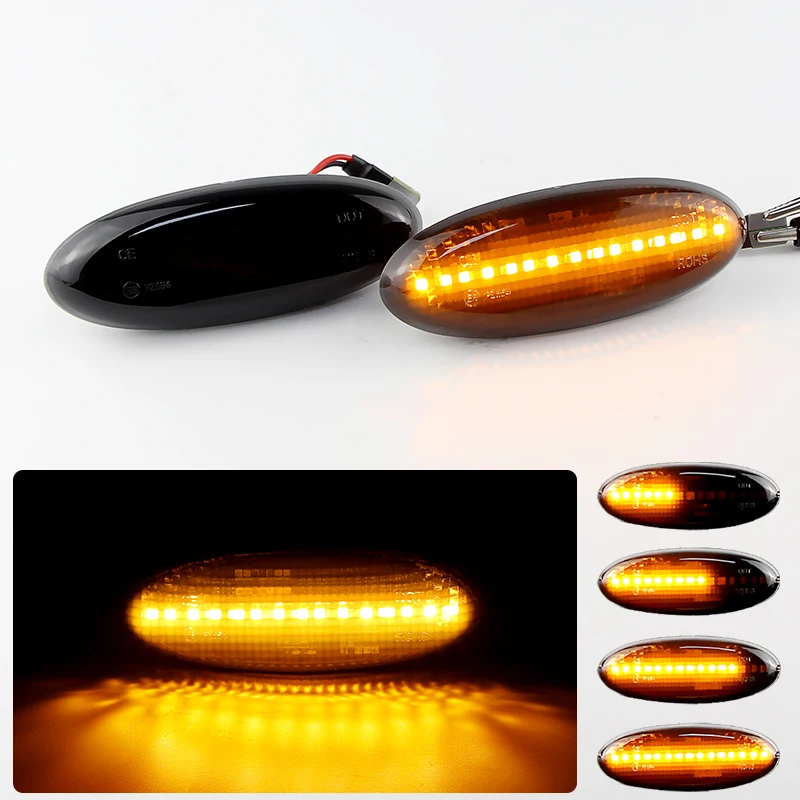 1 Pair Canbus Dynamic Blinker Turn Signal Lamp LED Side Marker Light For MAZDA 323 Familia Protege Tribute MX-6 Astina Lantis