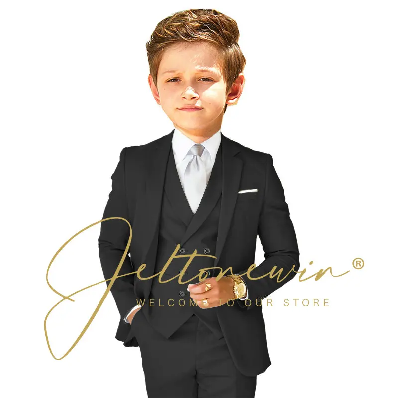 Formal Boys Suit For Wedding Children Party Blazers Vest Pants Sets Outfit Shawl Lapel Kids Costume Gentlemen Prom Tuxedos Traje