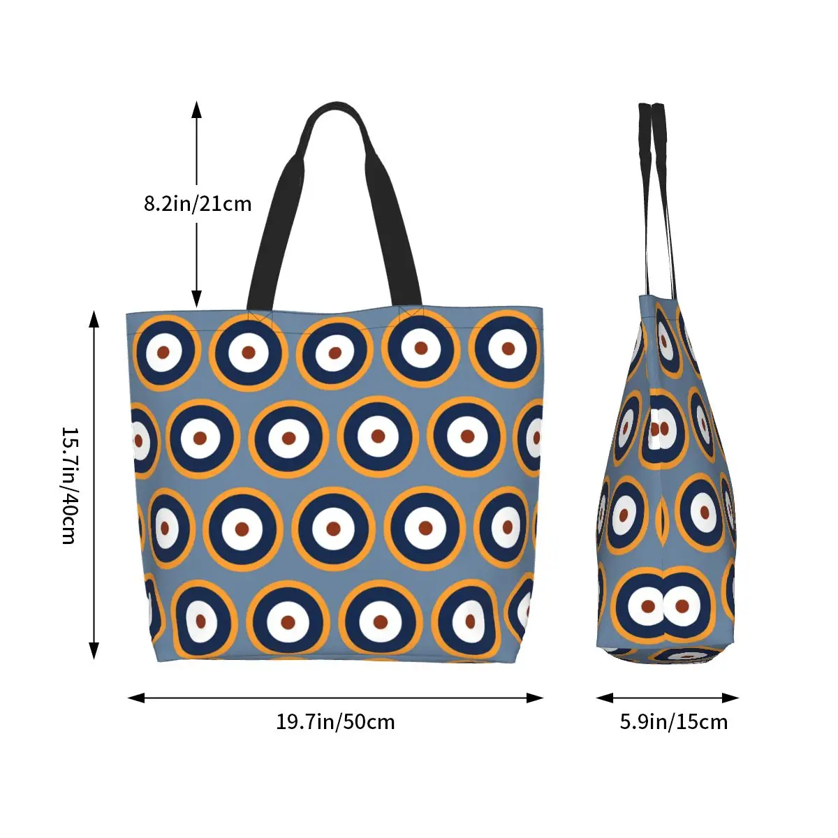 The RAF Roundel Version Used During World War Shopping Tote Bag Canvas Large Capacity Shoulder Bags Shopper Grocery Handbag