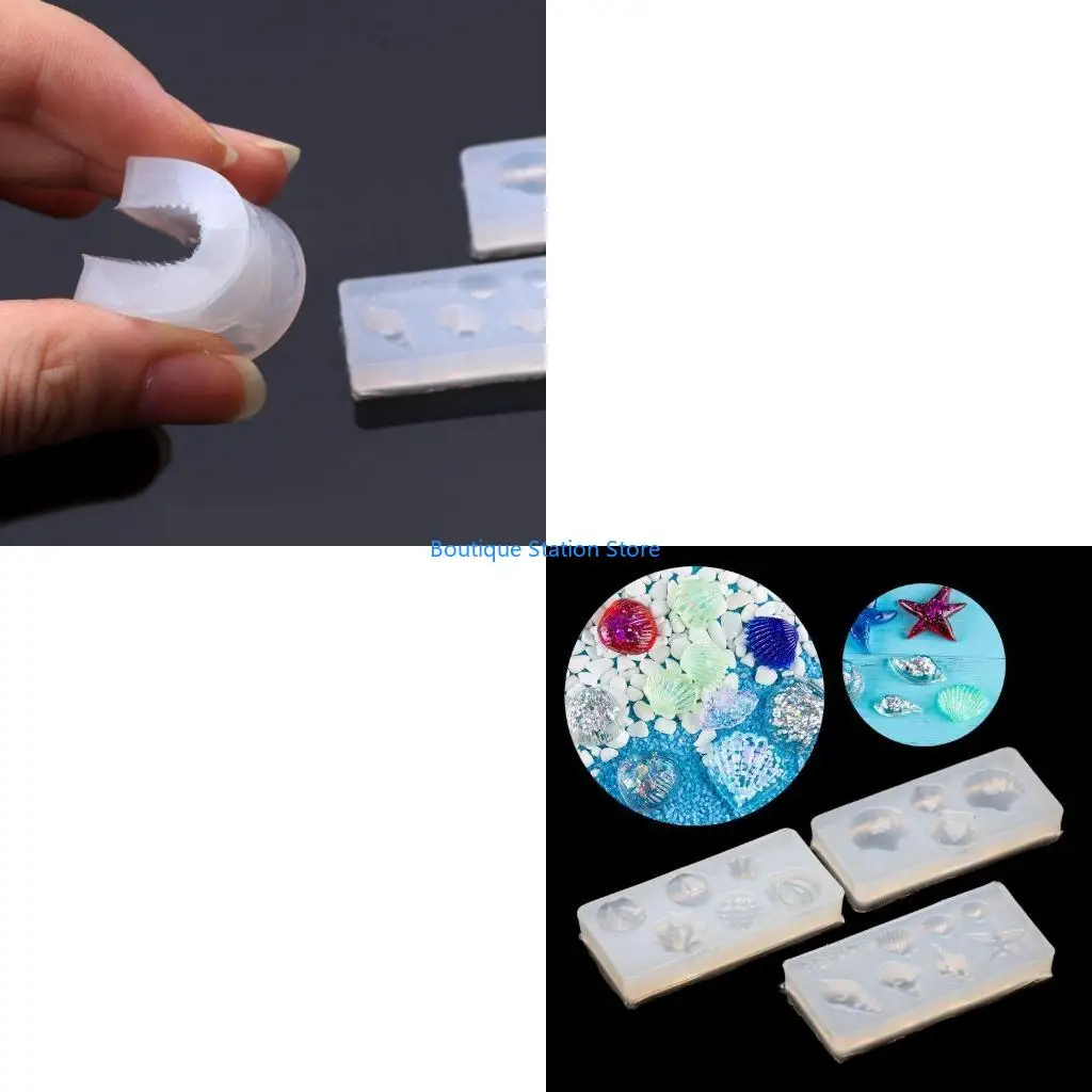 

Y55F 3 шт. DIY раковина для ракушки в форме морской звезды силиконовая форма для дизайна ногтей шаблон ювелирных изделий