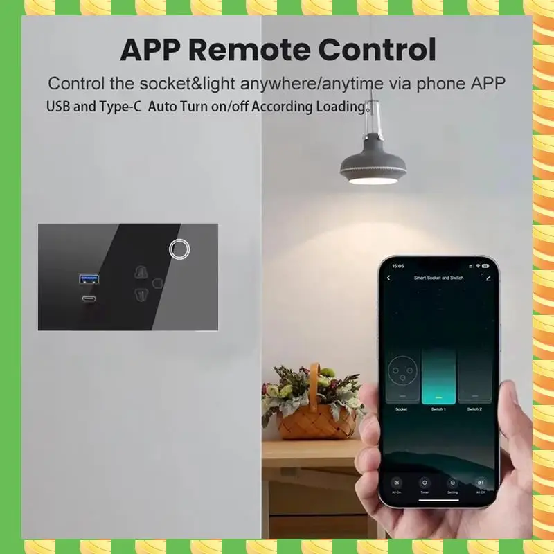 

Умная розетка AB53 WIFI Tuya 16A с USB-C и сенсорным управлением для Alexa для Google Home Smart Life, вилка европейского стандарта