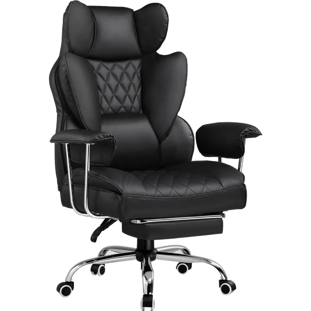 

Gaming Chair with Pocket Spring Lumbar Support, Ergonomic with Outward Fixed Soft Armrests and Footrest, Office Chair