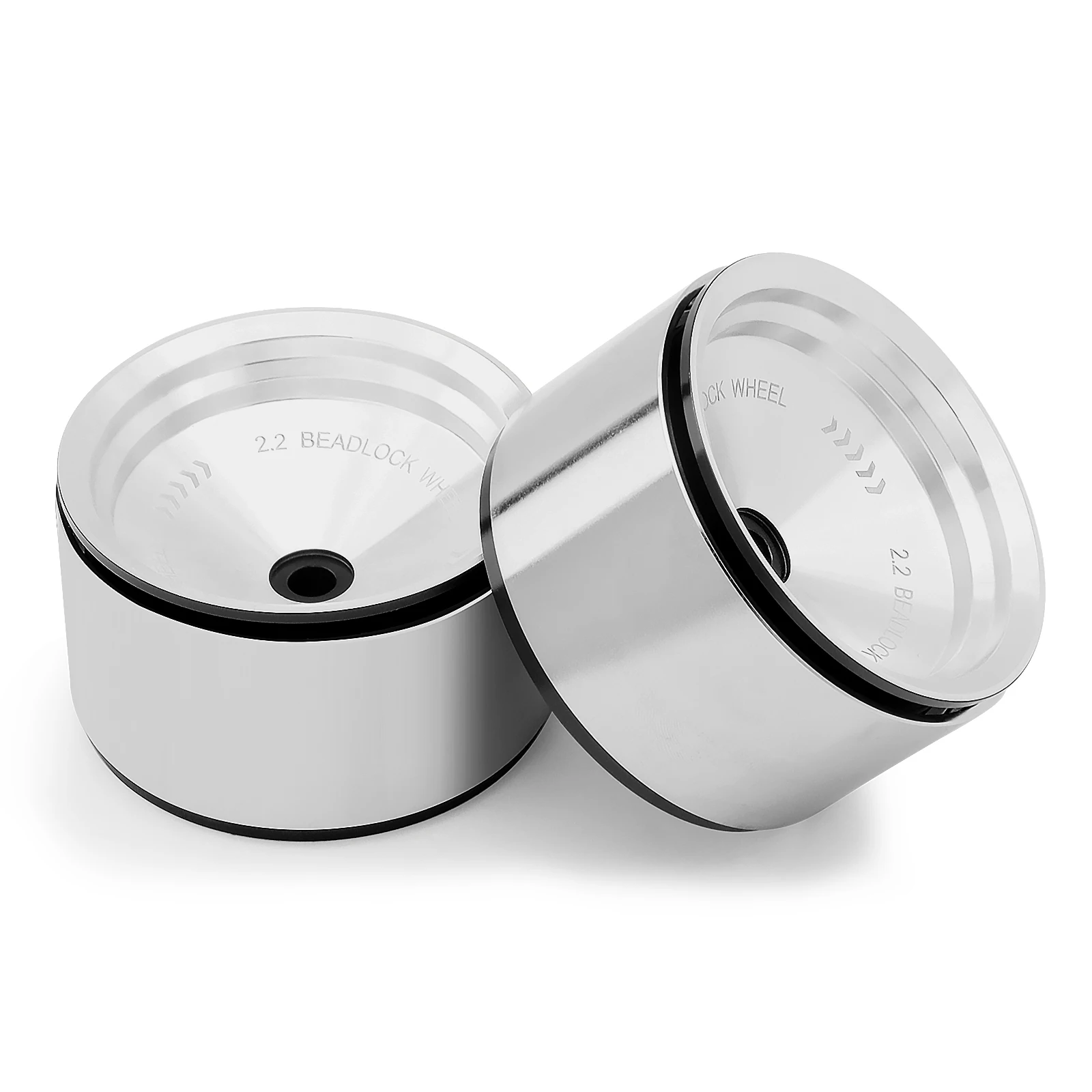 DashRC 2.2インチ ビードロックホイールリム、オフセット-9mm アルミニウムヘビーホイールハブ TRX4 SCX10 VS4-10 Gen8 1/10 RCクローラーアップグレード用、4個セット