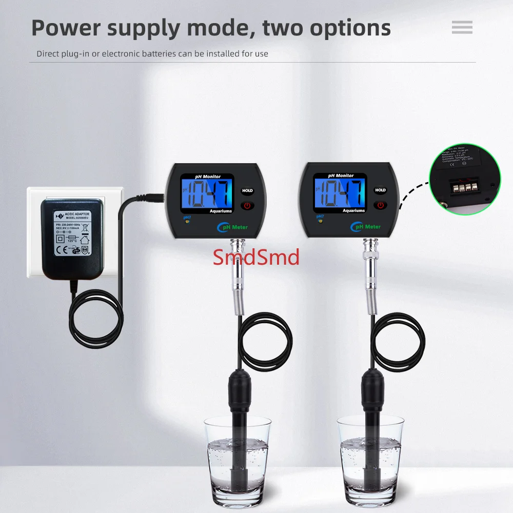 PH-990 Digital PH Meter Water Tester Multi-parameter Online Water Quality Monitor Tester For Aquarium Acidometer with EU Plug