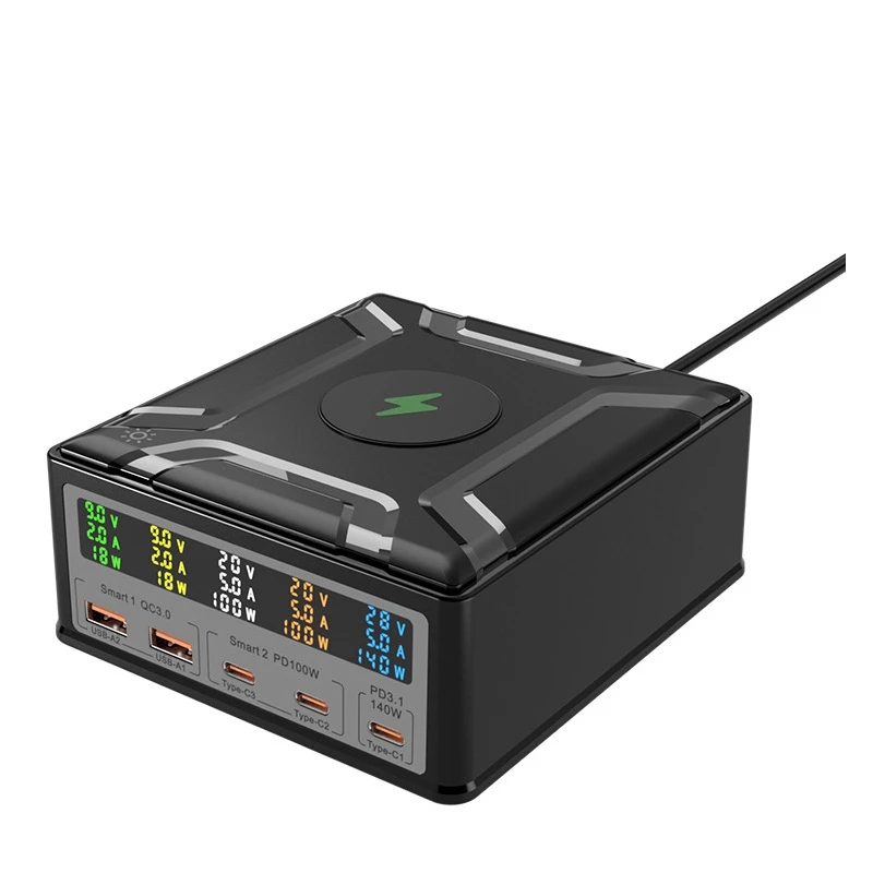 

260W High Power Laptop Charger QC3.0 PD3.1 Multi-Port Charging Wireless Charging US Plug