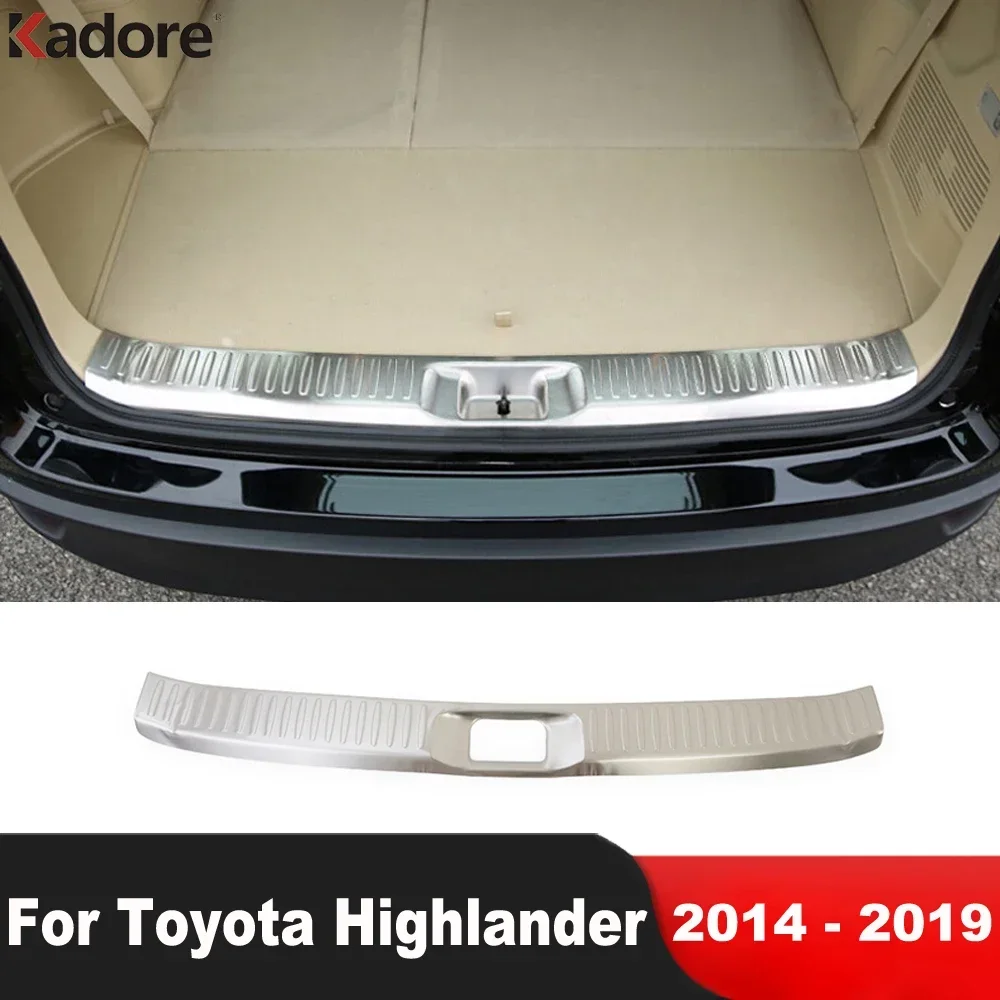 

For Toyota Highlander 2014-2016 2017 2018 2019 Steel Car Rear Trunk Bumper Cover Trim Tailgate Door Sill Plate Guard Accessories