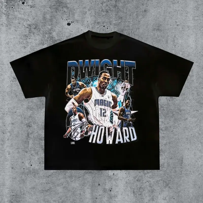 Vintage 90s Dwight Howard Shirt Homage Retro Classic Graphic Tee ,Graphic Short Sleeve Crew Neck Cotton T-Shirt Bootleg Bestseller Unisex Sport Sweatshirt Gift