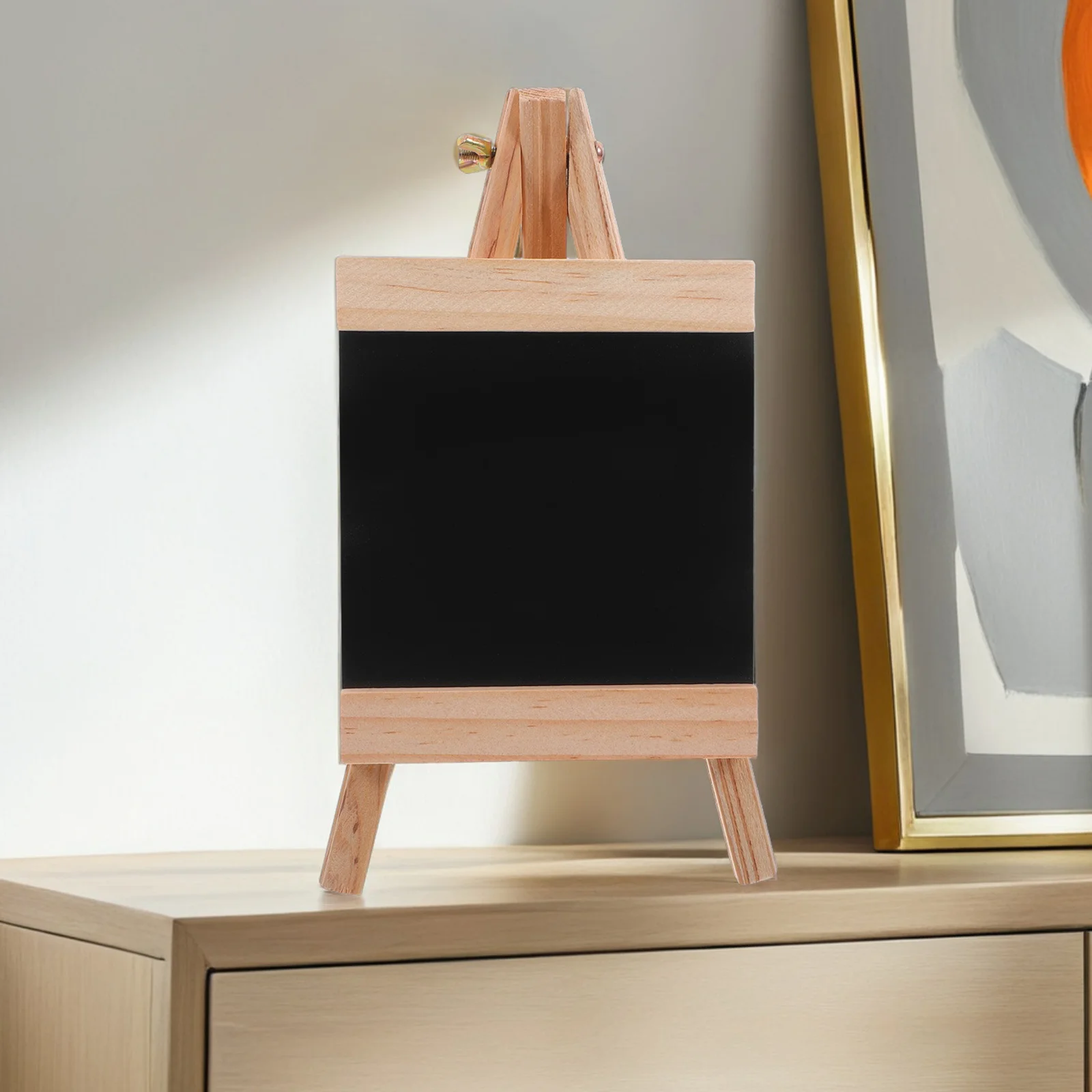 3Pcs Wood Erasable Chalkboard Menu Holders Rustic Natural Finish Sturdy Tabletop Display Boards for Kitchen Bar