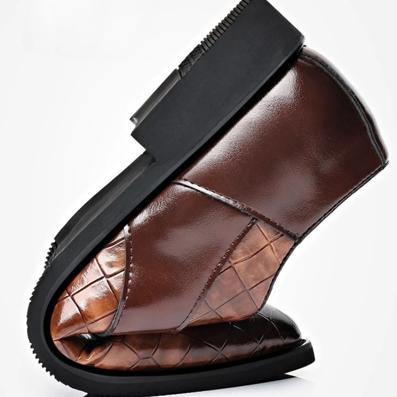 مصمم الرجال فستان أحذية فاخرة ريترو أكسفورد أحذية للرجال أشار تو الدانتيل متابعة الأعمال الشقق البروغ أحذية الحفلات الزفاف الذكور #6