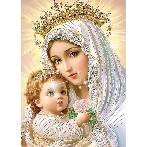 Virgin Mary Partial DIY 5D Special Shaped Drill Diamond Art Diamond Painting for Adults/Beginners Gift Idea Home Decor 30x40cm