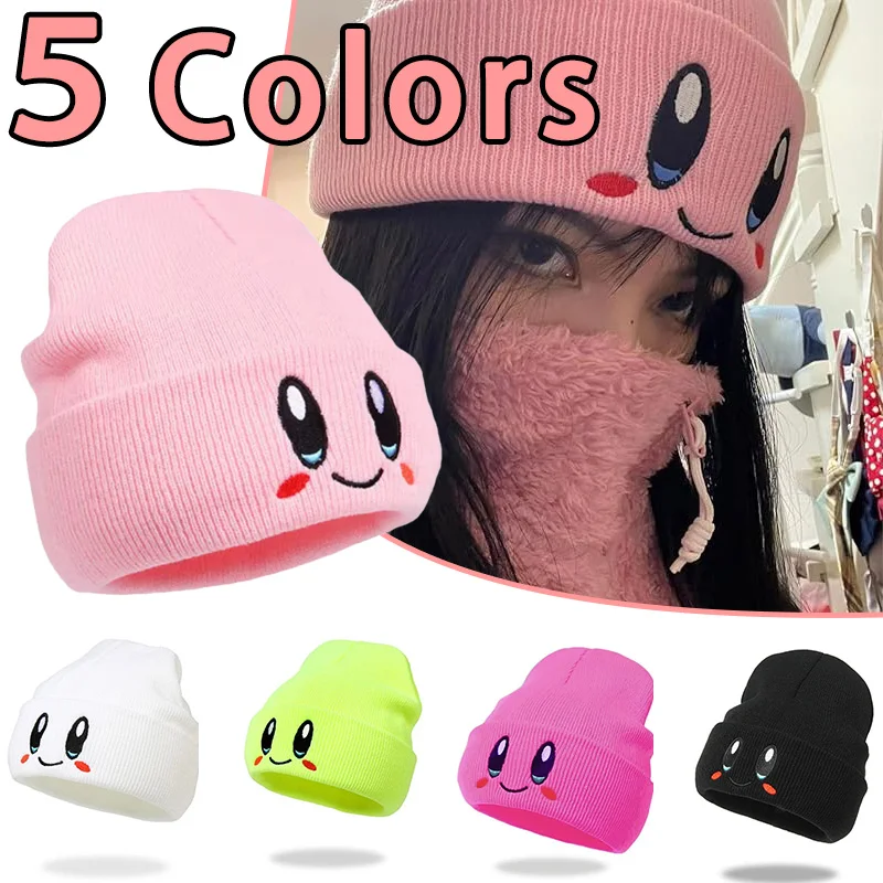 Hot Sale Cute Cartoon Knit Hat Embroidery Candy Color Casual Cold Protection Warm Hat Unisex Autumn and Winter Gift Hat