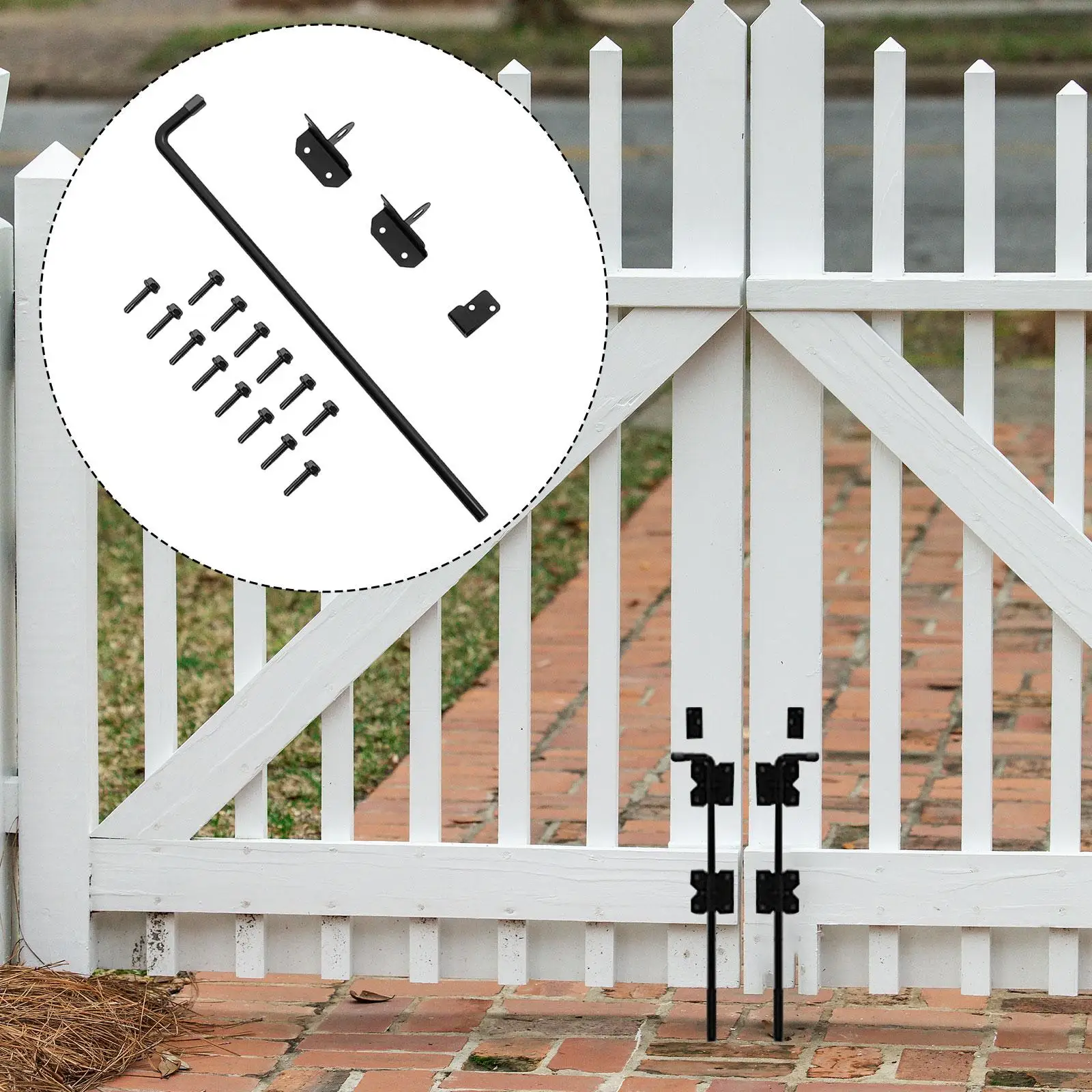 

Комплект фурнитуры для откидного засова ворот: для модульных и сборных ограждений, а также для использования на заднем дворе