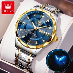 OLEVS Original Top Brand Watch for Men Waterproof Classic Luxury Business Quartz Wristwatch Date Week Stainless Steel Watches