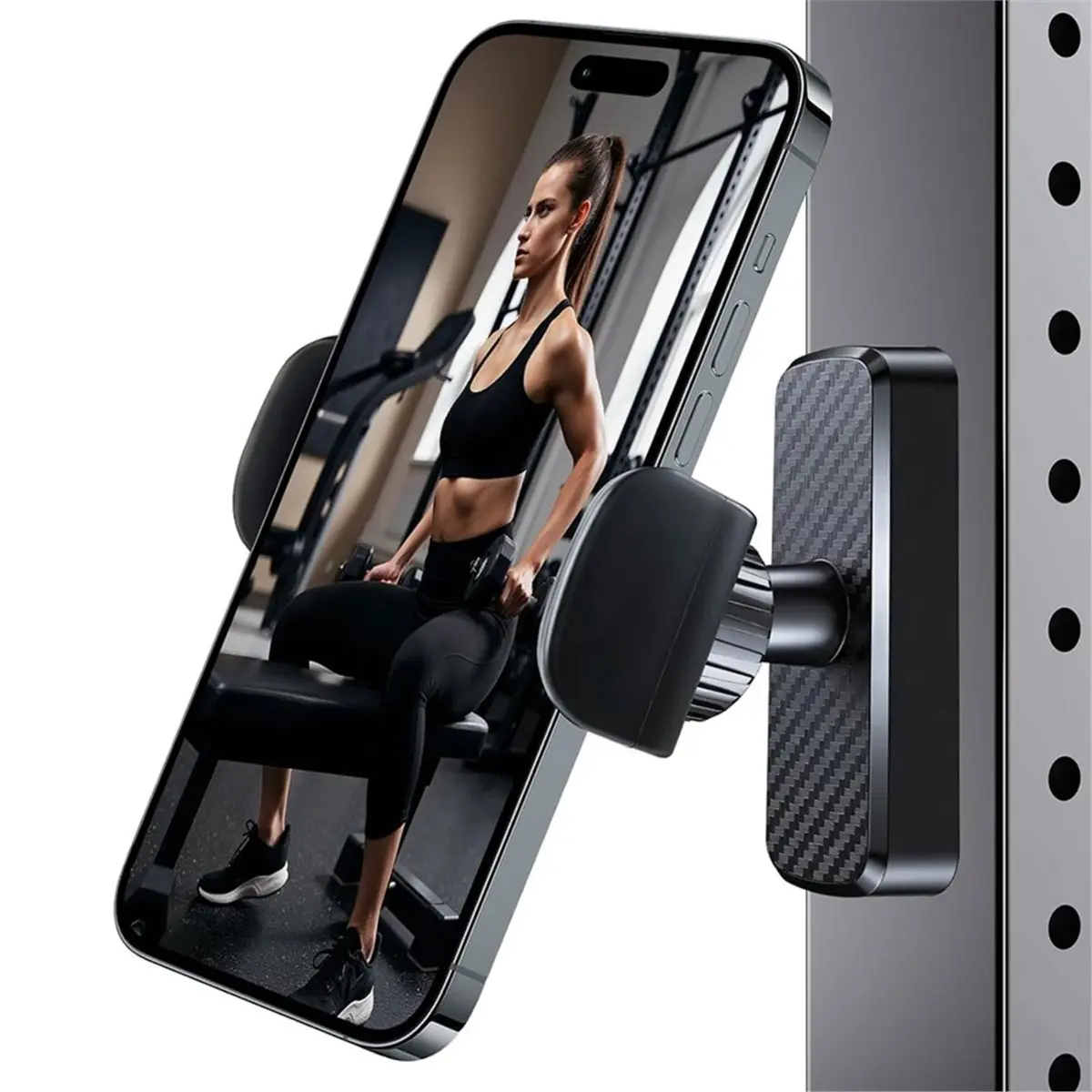 【TODAY-BUY】~@ Magnetic Phone Holder for Gym Rotatable Smartphone Mount for Video Recording Fitness Gym Accessories