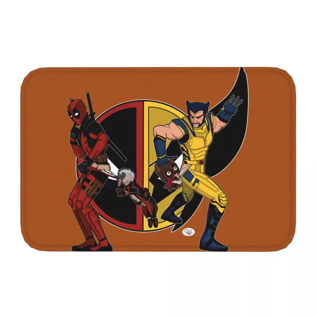 Deadpool & Wolverine Bath Mat Popular Movies Doormat Flannel Carpet Entrance Door Rug Home Decor