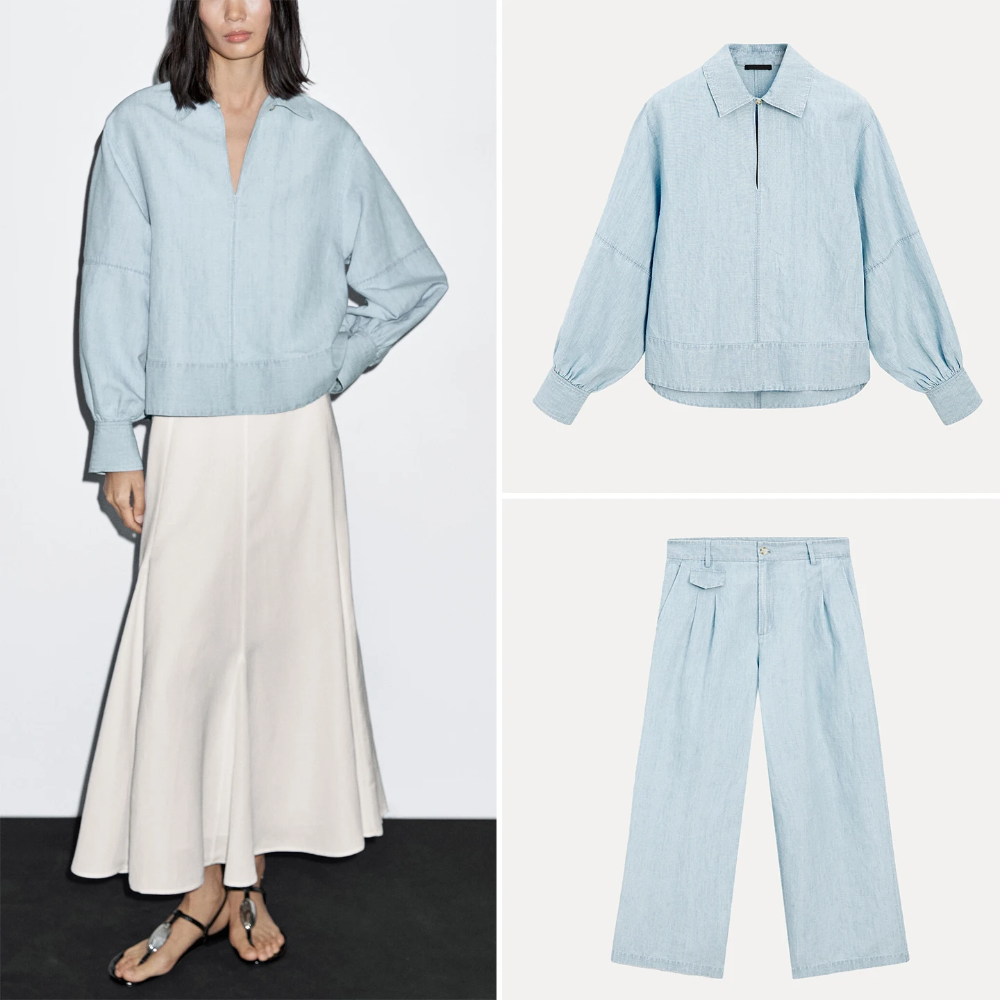 

Женский модный комплект Z Fall 2025, длинный топ и брюки Sve, ансамбль Ele, универсальный наряд для взрослых, гардеробные впечатления