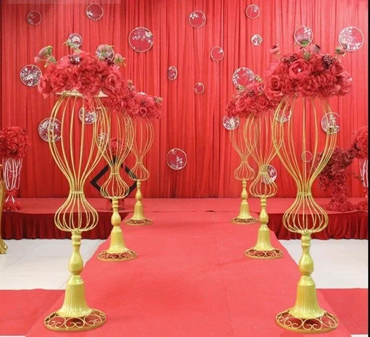 

89CM height flower stand Wedding Centerpieces stage backdrops aisle walkway Floor Vases Metal Pillar Road Lead photo props