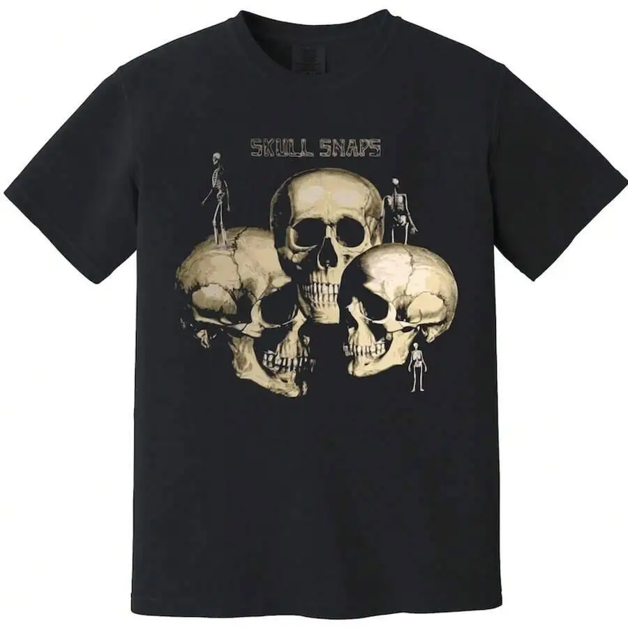 1Pc Skull Snaps T Shirt - Skeleton, Hip Hop Samples, T's It's A New Day, Funky Drummer Breakbeat, Rare Groove, Funk, Soul, 100%