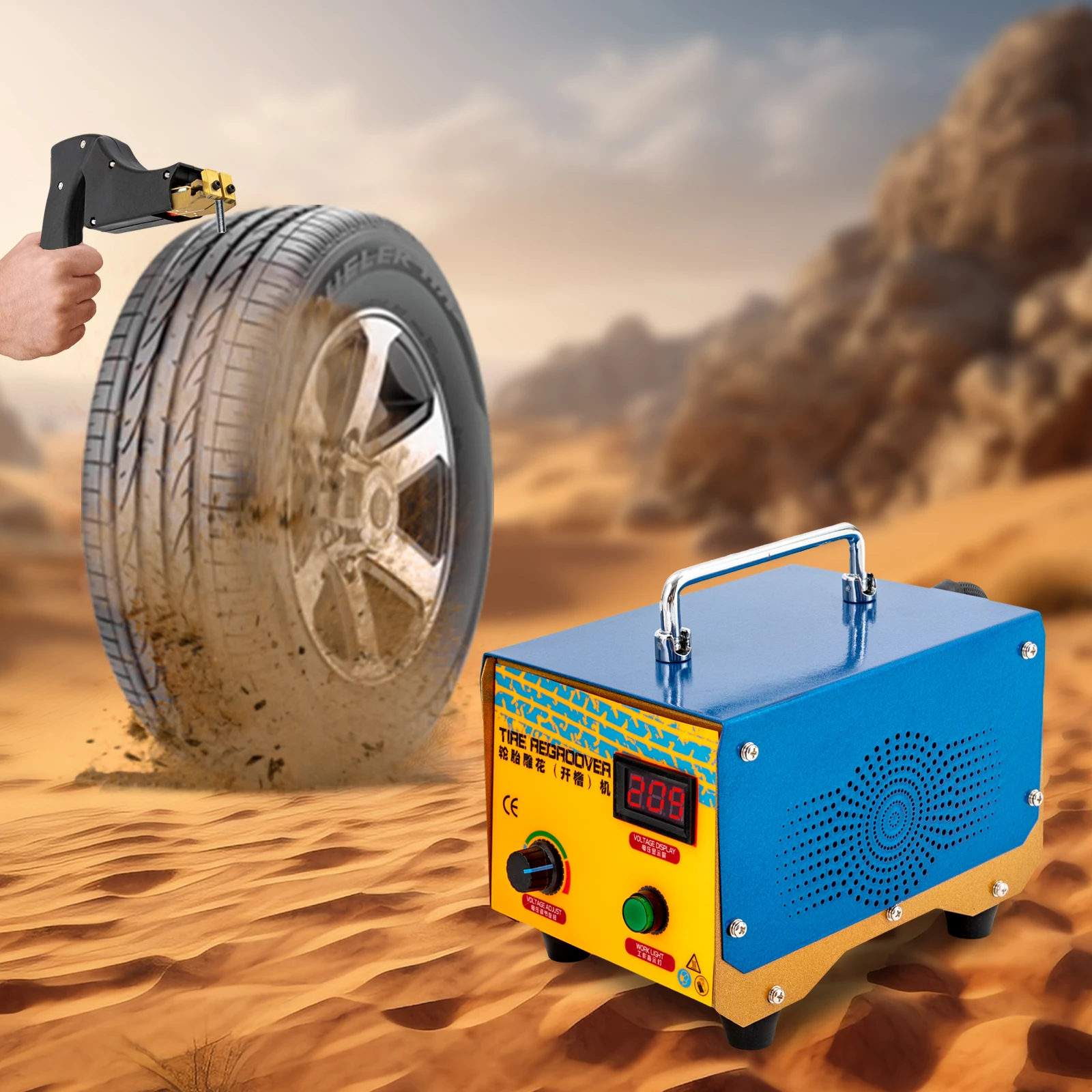 

[Tire Groover] 1 Set Iron Tire Groover with Blades - 1000W High Efficiency Wear-Resistant - Truck Tractor Tire Renovation Work