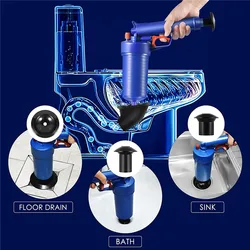 Plunger Unblocker Drain Pipe Cleaner Toilet Plungers High Pressure Pump Unclog For Sink Kitchen Uncover Bathroom Closestool Tool