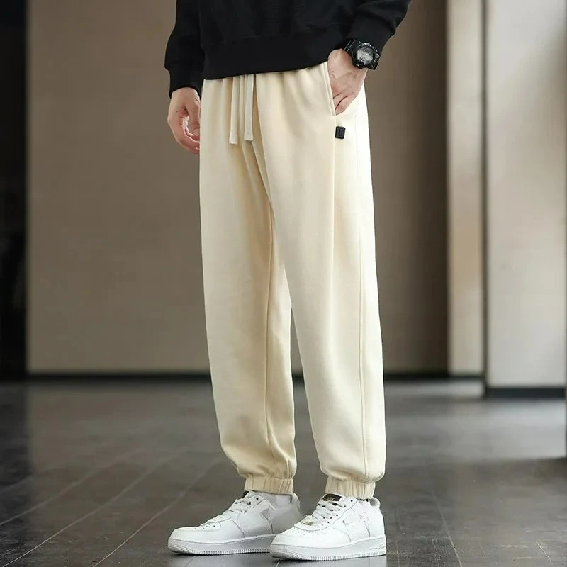 

Men's Straight Leg Ankle Pants Look Slim, Plus Size Gray Sweatpants Outdoor Sports and Fitness, Casual and Loose Sports Pants