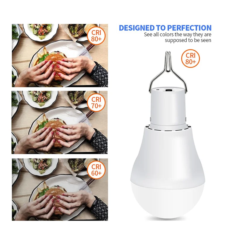 ABUP-2X Portable LED Solar Light 15W Bulb LED Lamp USB Rechargeable Solar Powered Outdoor/Indoor Travel Camping Garden Light