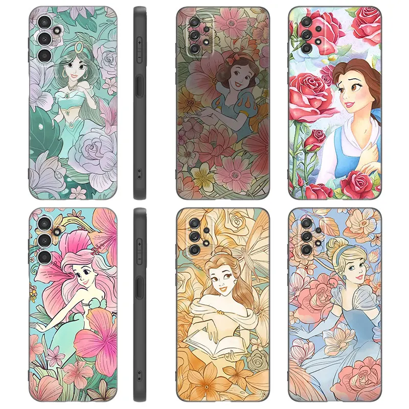 Cinderella Snow White Jasmine Aurora Case For Samsung A13 A22 A24 A32 A23 A25 A34 A35 A52S A53 A54 A55 A73 A12 A14 A15 A31 A33