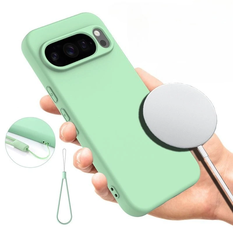 

Fro Google Pixel 10 9 8 Pro XL Case with built-in magnetic simple liquid silicone Cover Pixel 10 Pro XL and skin-friendly feel