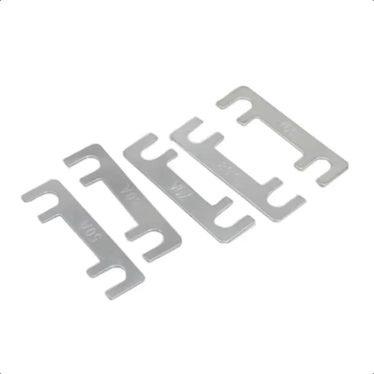 【10-5PCS】Auto Fuse Flat Zinc Chip Small Fuse Sheet Fork Type Bolt Battery Fuse Car Modification Stand Fuse Box 30A 40-125 150A