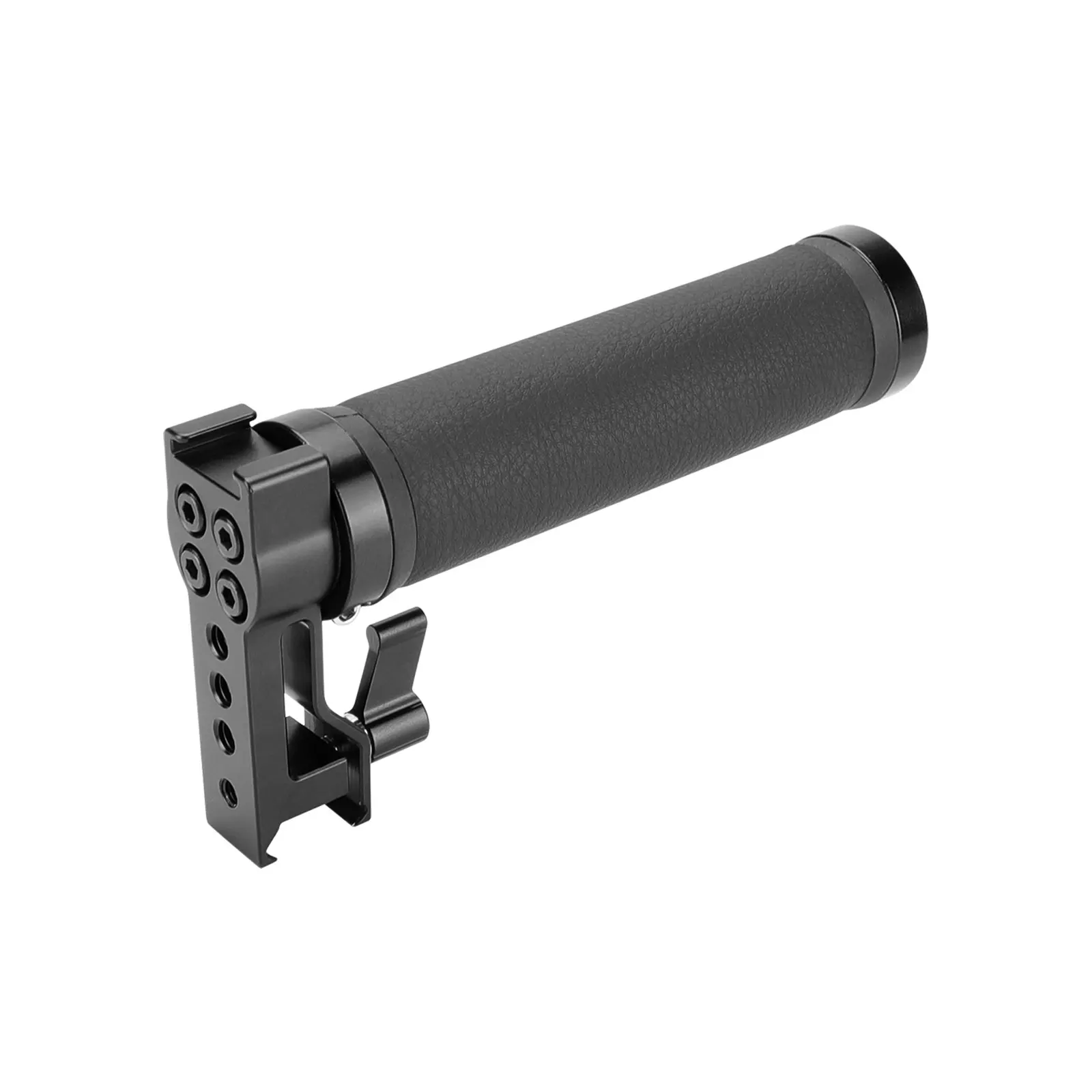 SZRIG-empuñadura superior de cuero con soporte para Zapata, deslizador NATO de liberación rápida para jaula de Monitor DSLR, 1/4-20 agujeros