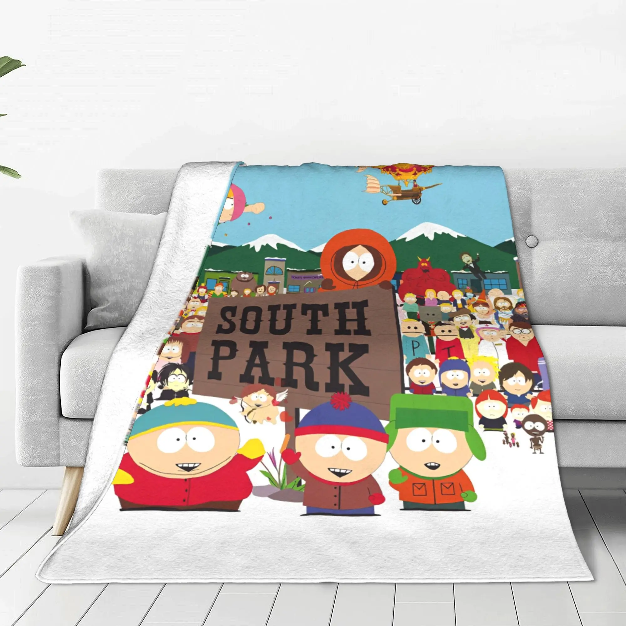 Southes Cartoon Parks RPG Game Blanket Coral Fleece Plush Winter Cute Funny Portable Lightweight Throw Blanket for Travel Quilt
