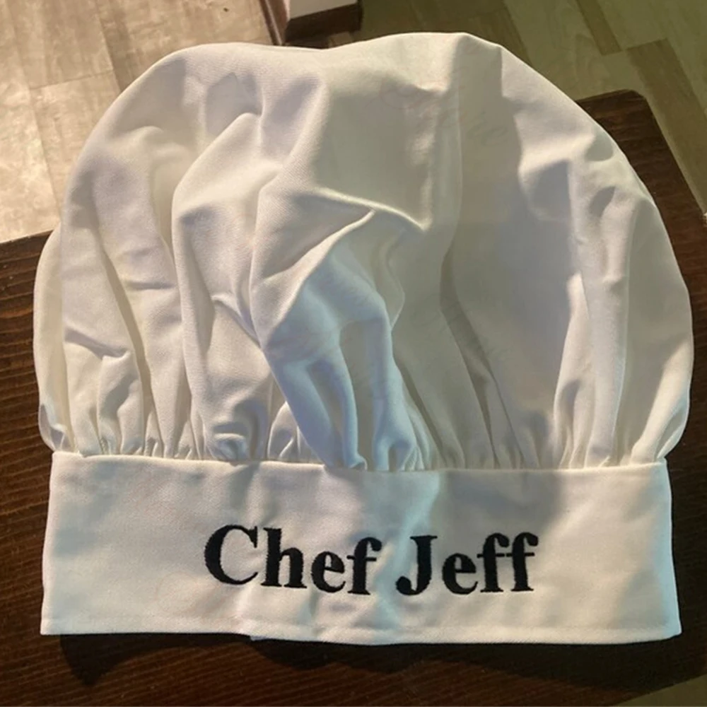 New Personalized Name Birthday Gift Hat Chef Hat with Embroidered Name Restaurant Waitter Work Hat Noodle Pastry Chef Cloth Hats