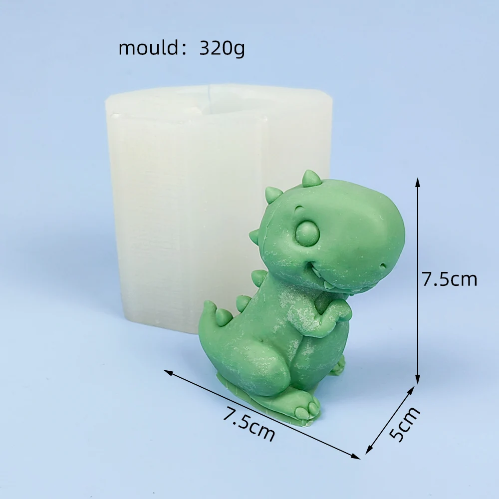 DW0458 Soap Molds Silicone 3D Cartoon Little Dinosaur Candle Mold Animals Moulds Christmas Wedding Birthday Valentine\'s PRZY