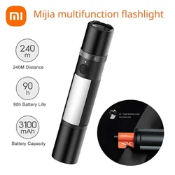 Xiaomi-多機能LED懐中電灯,ズーム可能,超高輝度ウィンドウ,安全ベルトカッター,車用非常灯,3100mAh