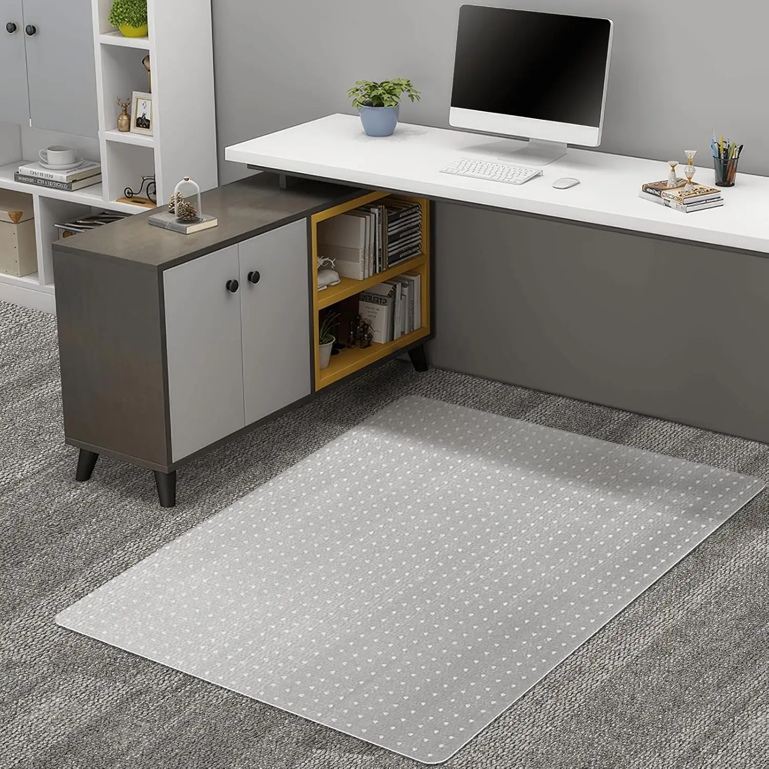 

Durable PVC Chair Mat for Carpeted Floors, 45x53'' Rectangle, Protects Carpets from Damage with Easy Movement