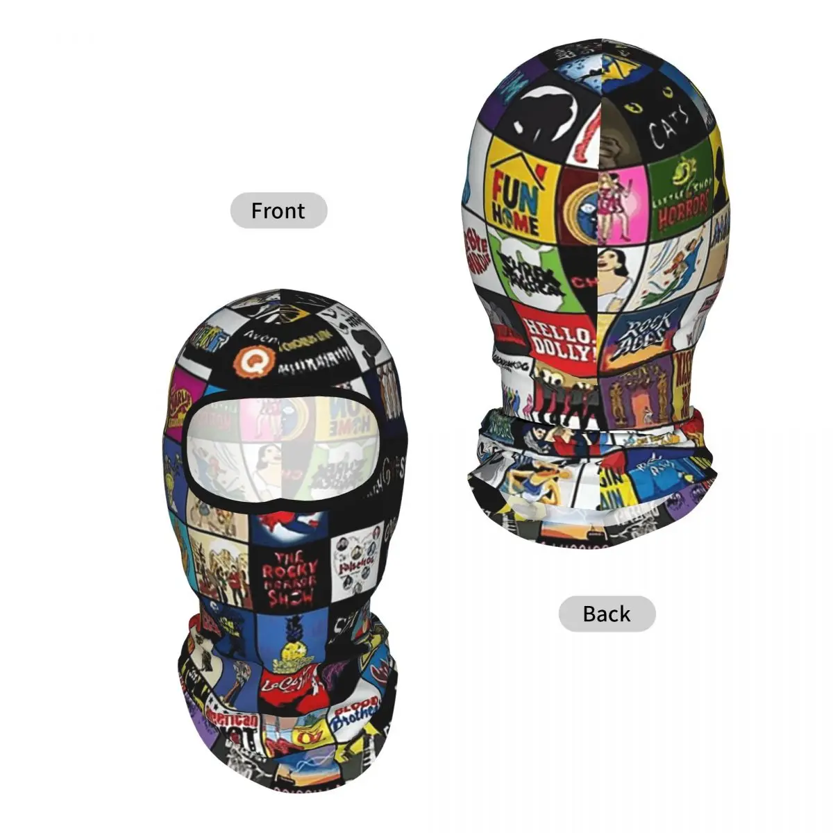 Broadway Musical Theatre Logos - Hand Drawn 1 Breathable Thin Balaclava Full Face Mask Sun Protection Neck Gaiter For Motorcycle