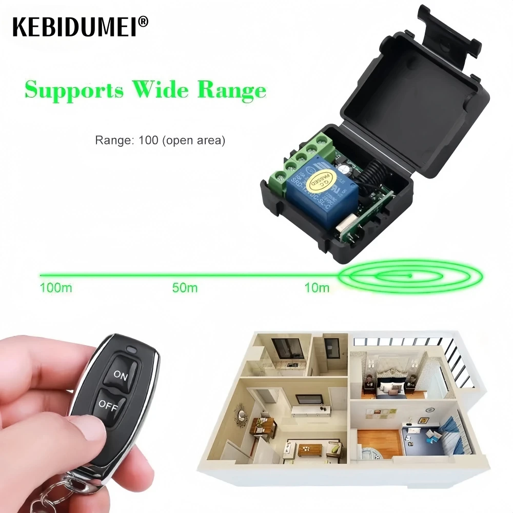 433 Mhz Wireless Remote Control Switch DC 12V 1CH Relay Receiver Module With Remote on off Transmitter For LED Electronic lock