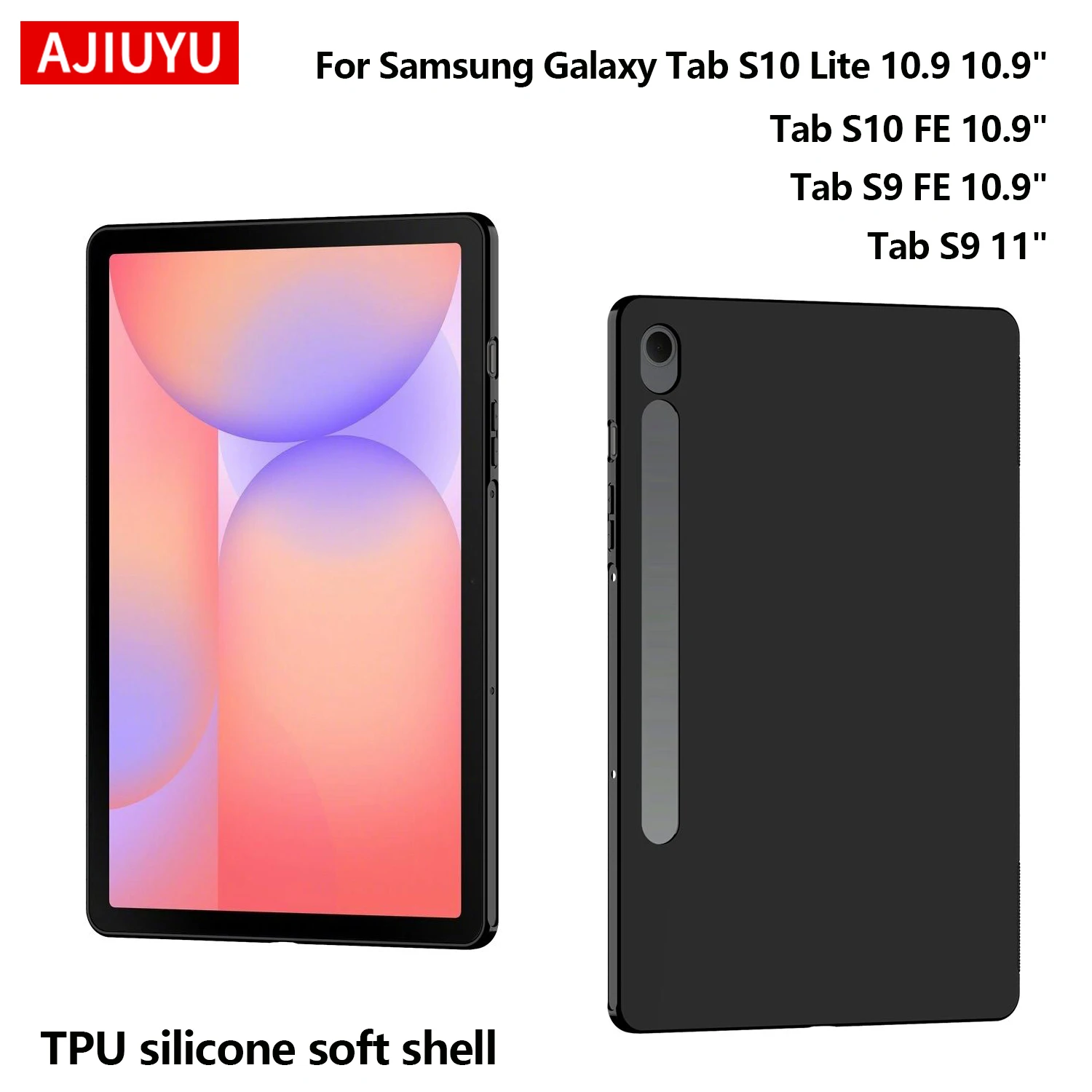 

Мягкий чехол для Samsung Galaxy Tab S10 Lite 10,9 S9 11-дюймовый силиконовый чехол из ТПУ для Tab S10 FE S9 FE 10,9 дюйма, задняя крышка для планшета