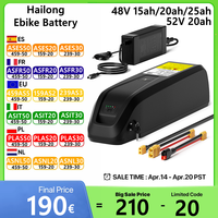 EU Stock Hailong Electric Bike Battery 48V 15/20/25AH 52V 20AH 21700 Cell Downtube Battery 35A BMS For 100W-1600W Motor EBike