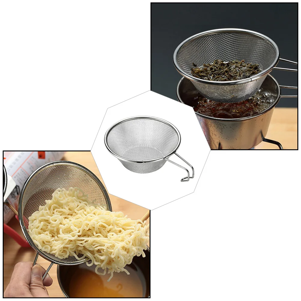 

Stainless Steel Strainer Sieve Colander Noodle Spoon Wear Resistant Corrosion Heat Strong Easy Storage Small Kitchen