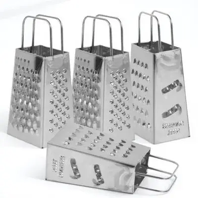

4pcs Stainless Steel 4-Side Cheese Grater Kitchen Essentials Portable Multipurpose Grater For Home Restaurant Use