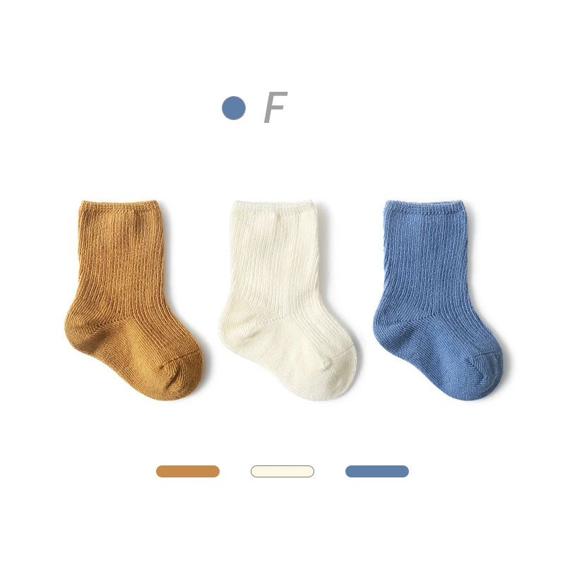 

3 Pairs Autumn Blue Baby Boys Socks For 0-3Yrs Newborn Infant Cotton Japanese Style Kids Knee High Sock Spring Winter Cheap Item