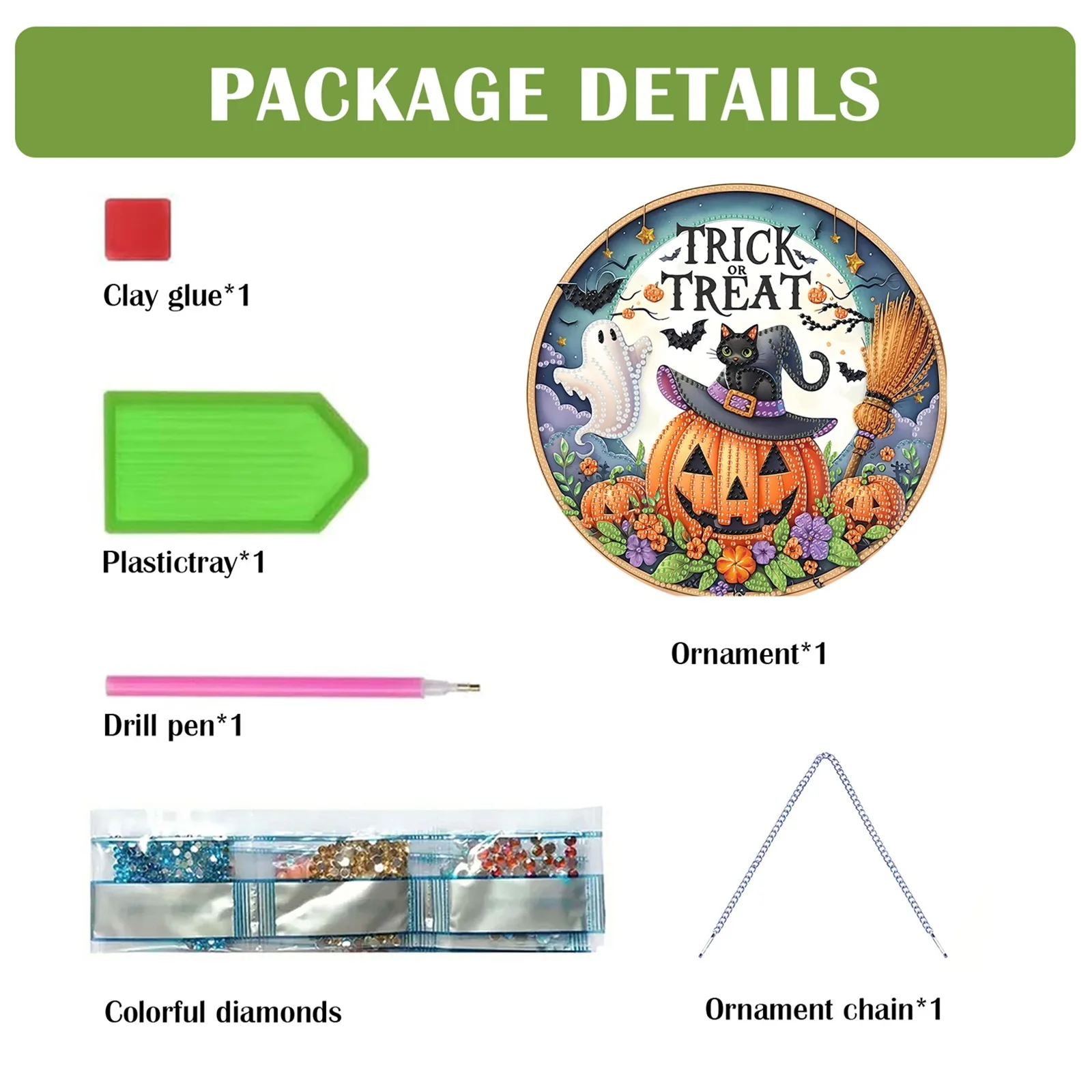 الاكريليك 2D شقة اليقطين القط DIY شنقا الماس الفن أطقم جدار الباب ديكور #4