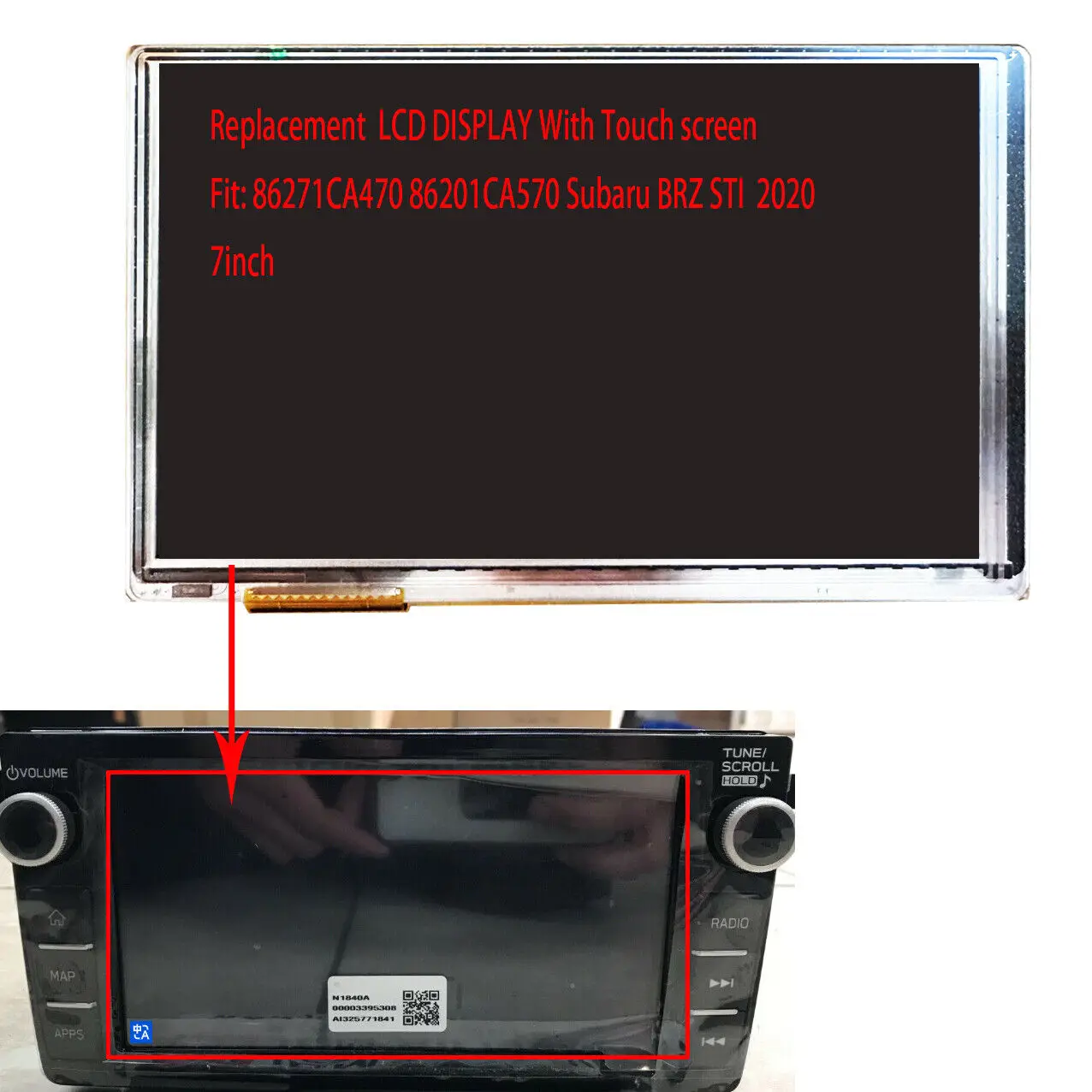 

REPLACEMENT LCD Display Touch screen panel for 2020 Subaru BRZ STI DISPLAY RADIO 2AHPN-BE2826 86271CA470 86201CA570