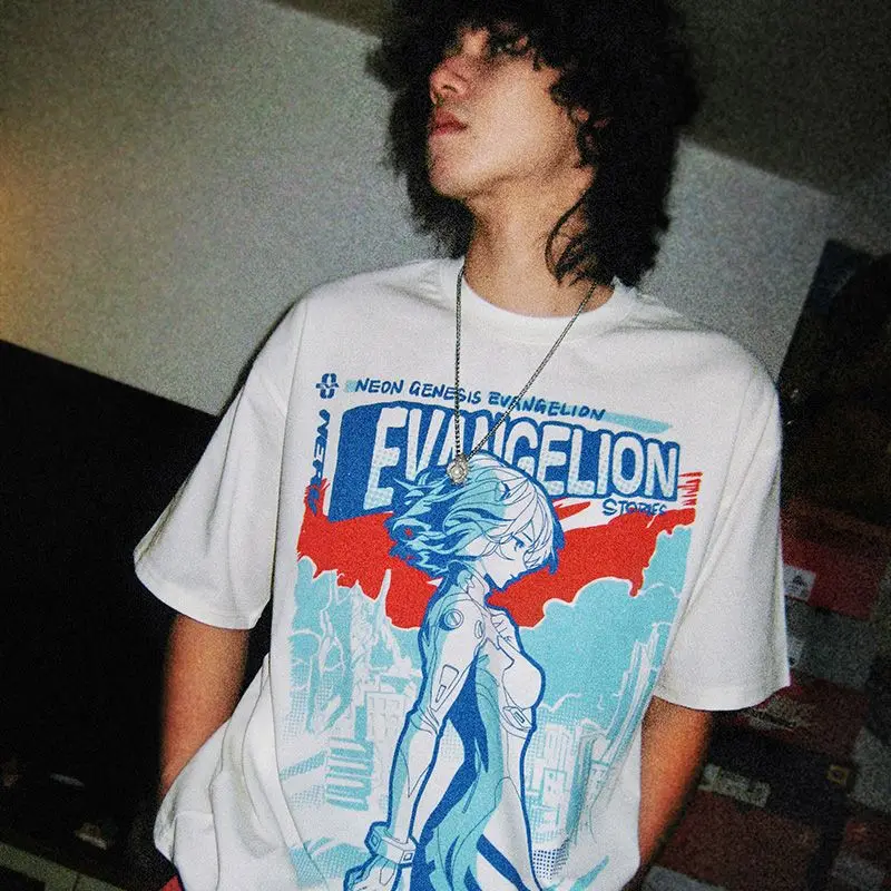 Neon Genesis Evangelion Rei Ayanami Print Unisex T-Shirt 2026 Sommer Casual Oversized Baumwolle Anime Streetwear Tops