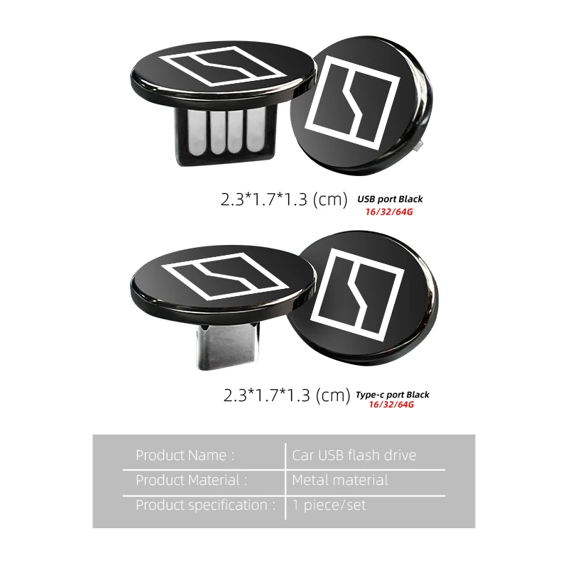 For Zeekr Mini Car USB Portable Type-C Flash Drive Memory Stick Pendrive 001 009 2022 2023 2024 X EV 2021-2023 Krypton