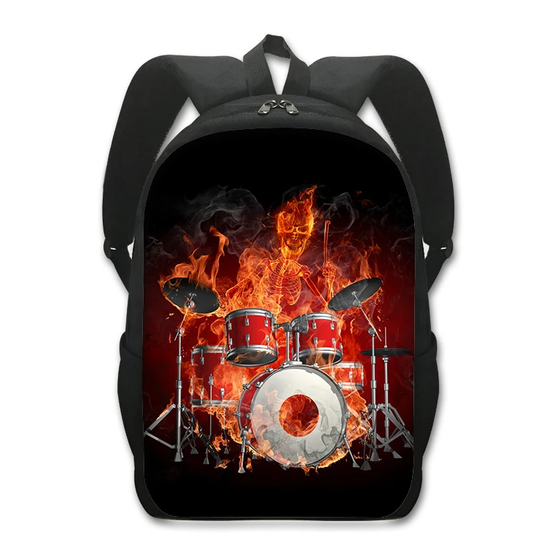 Rock Music Saxophone ransel gitar api ransel Hipster Jazz untuk Wanita Pria tas punggung Laptop tas bepergian tas sekolah remaja