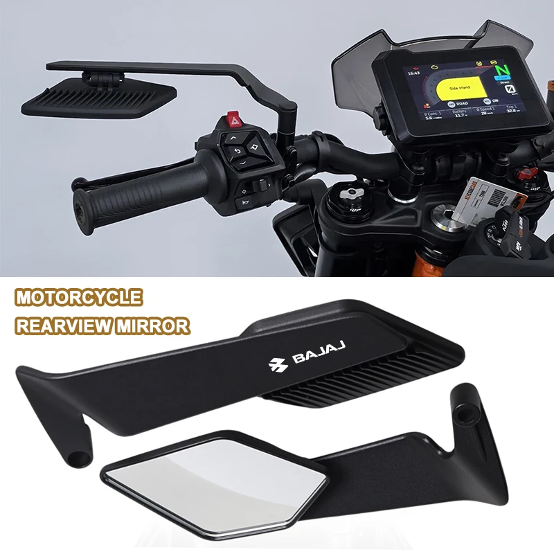 Universal Motorcycle Mirror Fixed Wind Wing side Rearview Reversing mirror For Bajaj Dominar 250 400 Pulsar Dominar400 17-2024